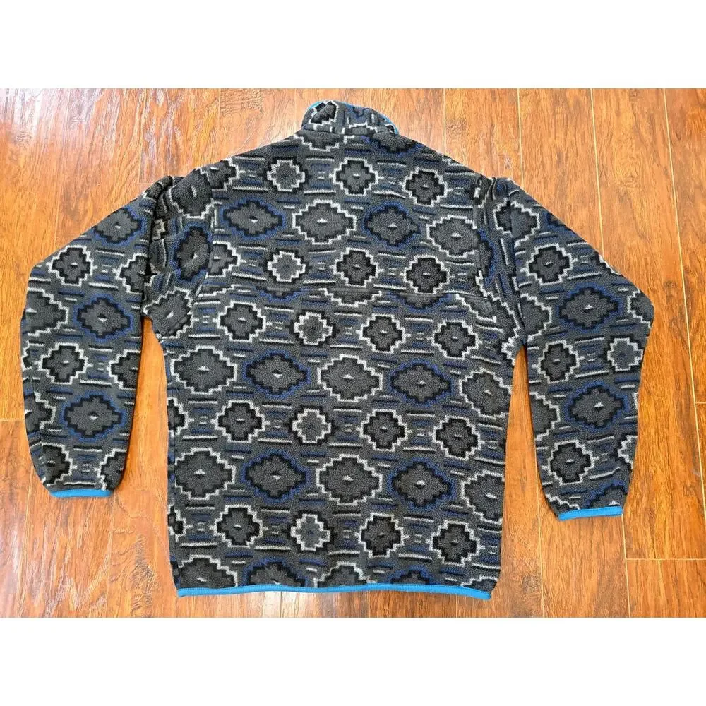 Patagonia Synchilla Snap-T Sweater Mens Small Gray Blue Yanaba Forge Aztec - Picture 4 of 7
